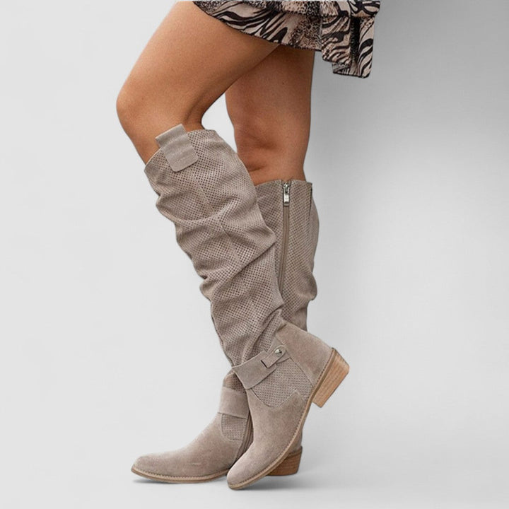 Auguste | Kniehoher Slouch-Westernstiefel