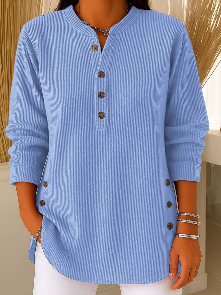 Livia | Tunika-Pullover mit Knopfleiste von Hanna Hamburg, Pullover für Damen