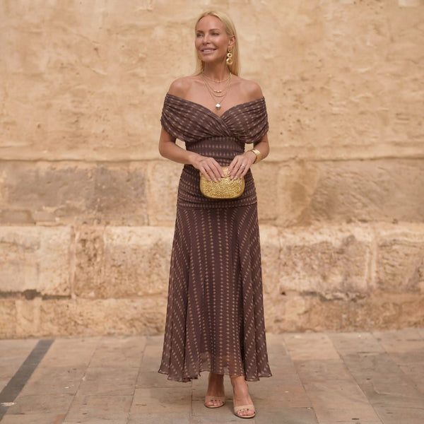 Sienna | Leichtes Geometrisches Kleid in Braun von Hanna Hamburg