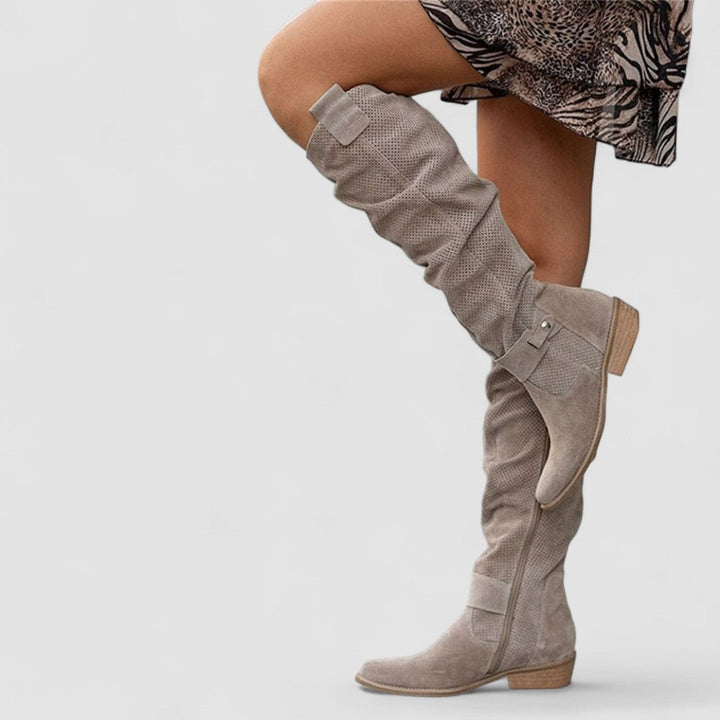 Auguste | Kniehoher Slouch-Westernstiefel