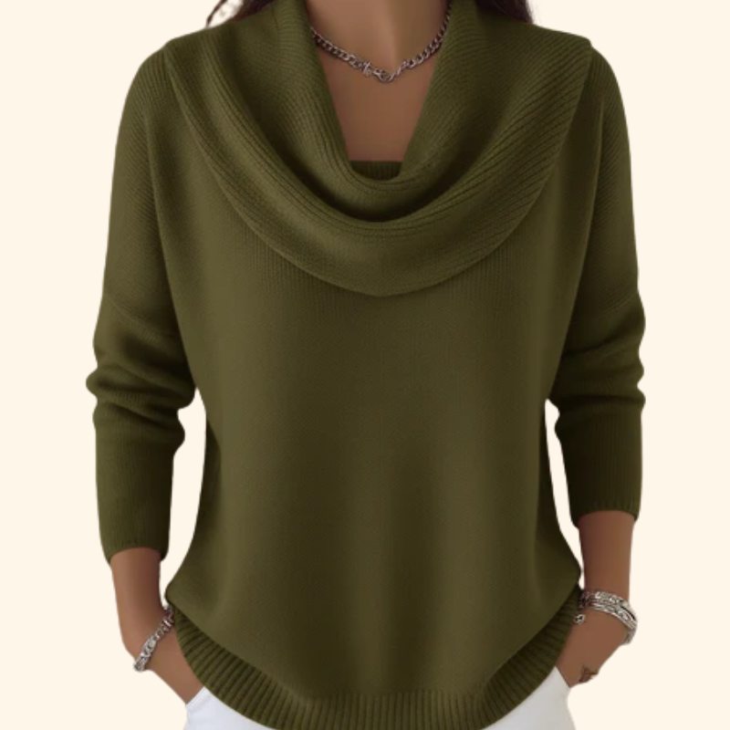 Claire | Pullover mit Wasserfallkragen