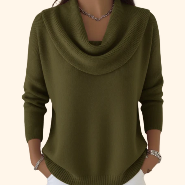 Claire | Pullover mit Wasserfallkragen