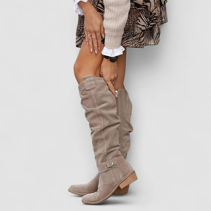 Auguste | Kniehoher Slouch-Westernstiefel