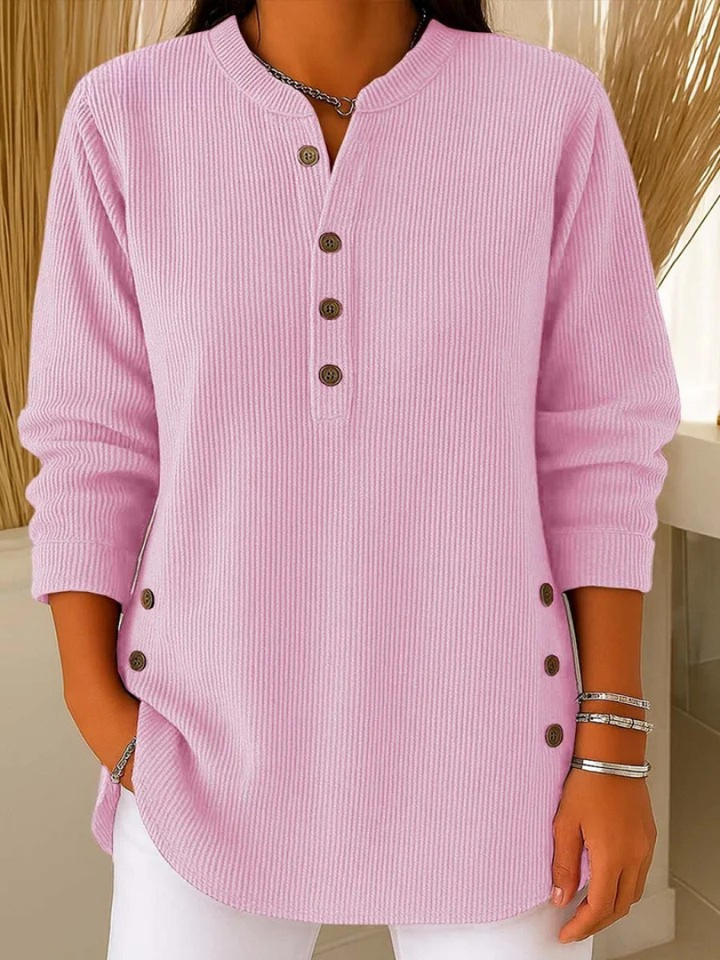 Livia | Tunika-Pullover mit Knopfleiste von Hanna Hamburg, Pullover für Damen
