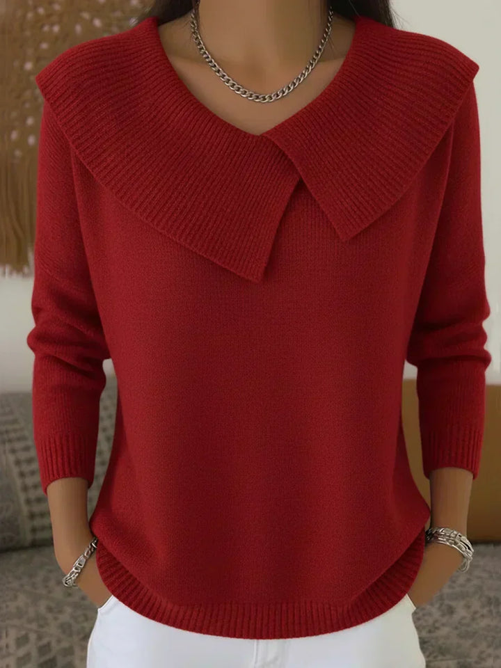 Serelinne | Rippstrick-Pullover mit großem Kragen von Hanna Hamburg, Pullover für Damen