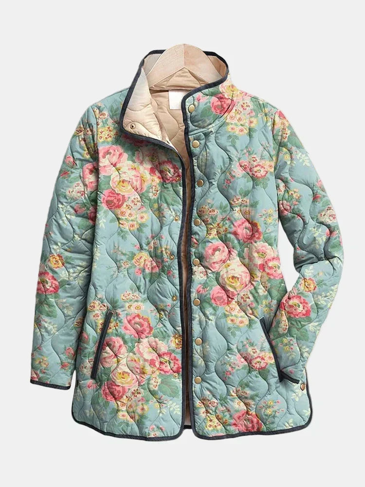 Klementine | Steppjacke mit Röschen auf Mint