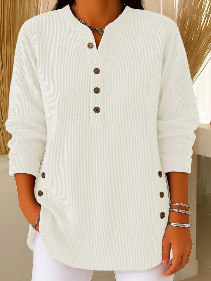Livia | Tunika-Pullover mit Knopfleiste von Hanna Hamburg, Pullover für Damen