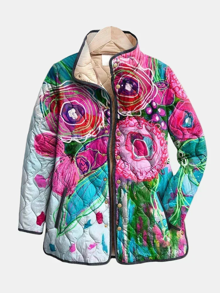 Cordelia | Steppjacke mit großen Blüten