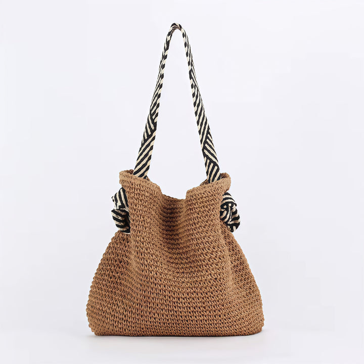 Adelinde, Boho-Tasche mit gestreiften Trägern in Braun, von Hanna Hamburg