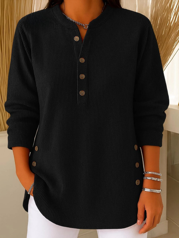 Livia | Tunika-Pullover mit Knopfleiste von Hanna Hamburg, Pullover für Damen
