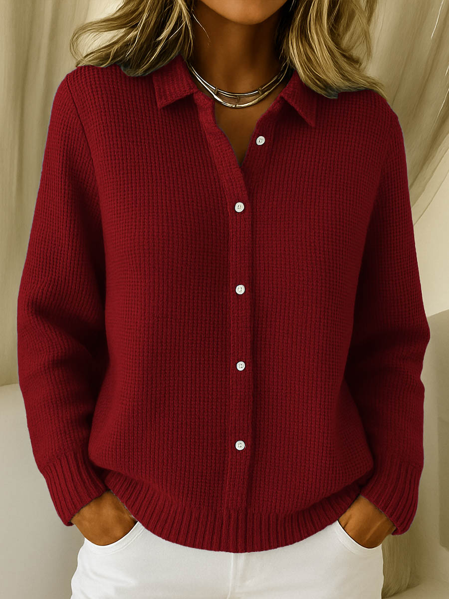 Olivia | Strickjacke mit Hemdkragen von Hanna Hamburg, Strickjacke für Damen