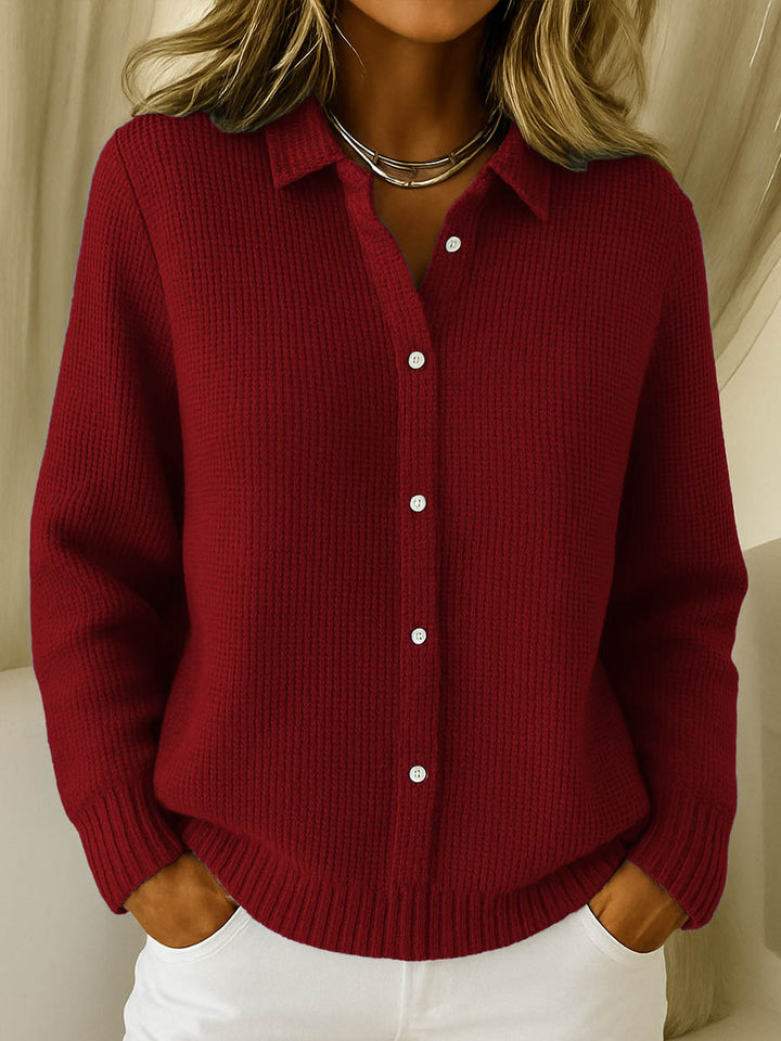 Olivia | Strickjacke mit Hemdkragen von Hanna Hamburg, Strickjacke für Damen