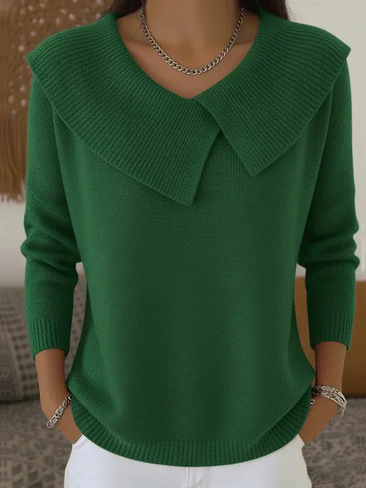 Serelinne | Rippstrick-Pullover mit großem Kragen von Hanna Hamburg, Pullover für Damen
