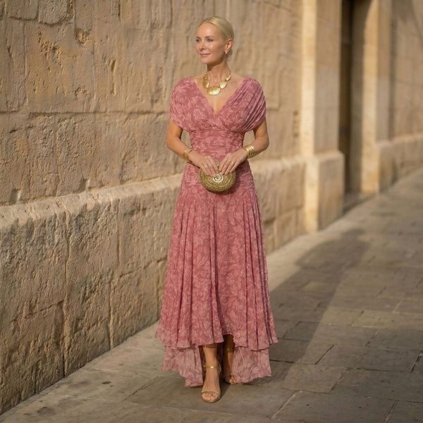 Amelia | Elegantes Fließendes Kleid in Rosa von Hanna Hamburg