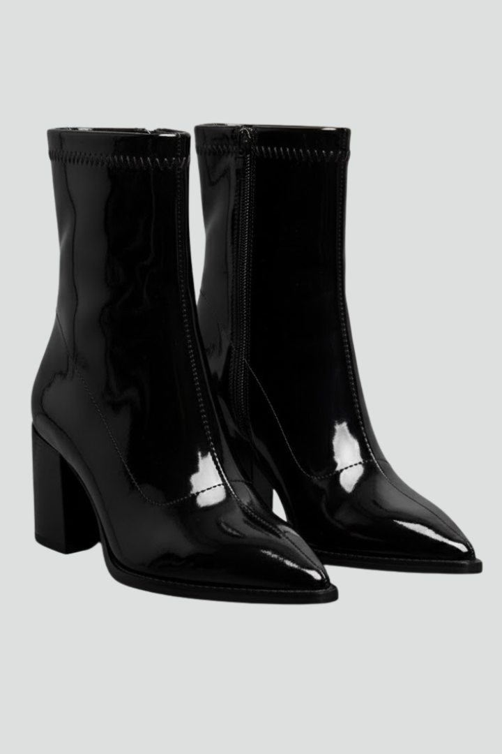 Helma | Lack-Stiefelette mit Blockabsatz