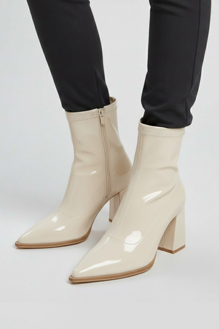Helma | Lack-Stiefelette mit Blockabsatz