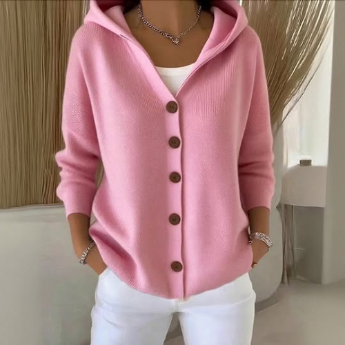 Marisse | Kapuzen-Strickjacke mit Knopfleiste von Hanna Hamburg, Strickjacke für Damen