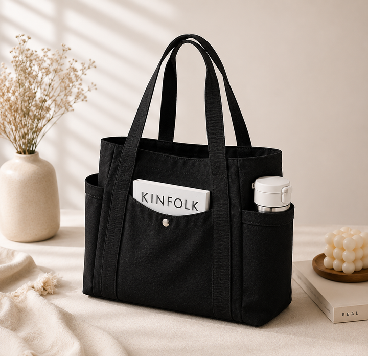 Johanne, Canvas-Shopper für jeden Tag in Schwarz, von Hanna Hamburg