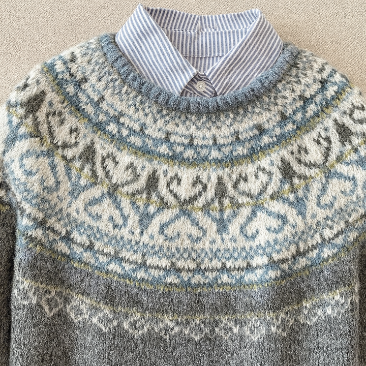 Luxe | Islandpullover in Grau und Blau