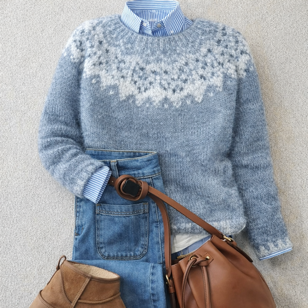 Sarah | Norwegerpullover in Hellblau