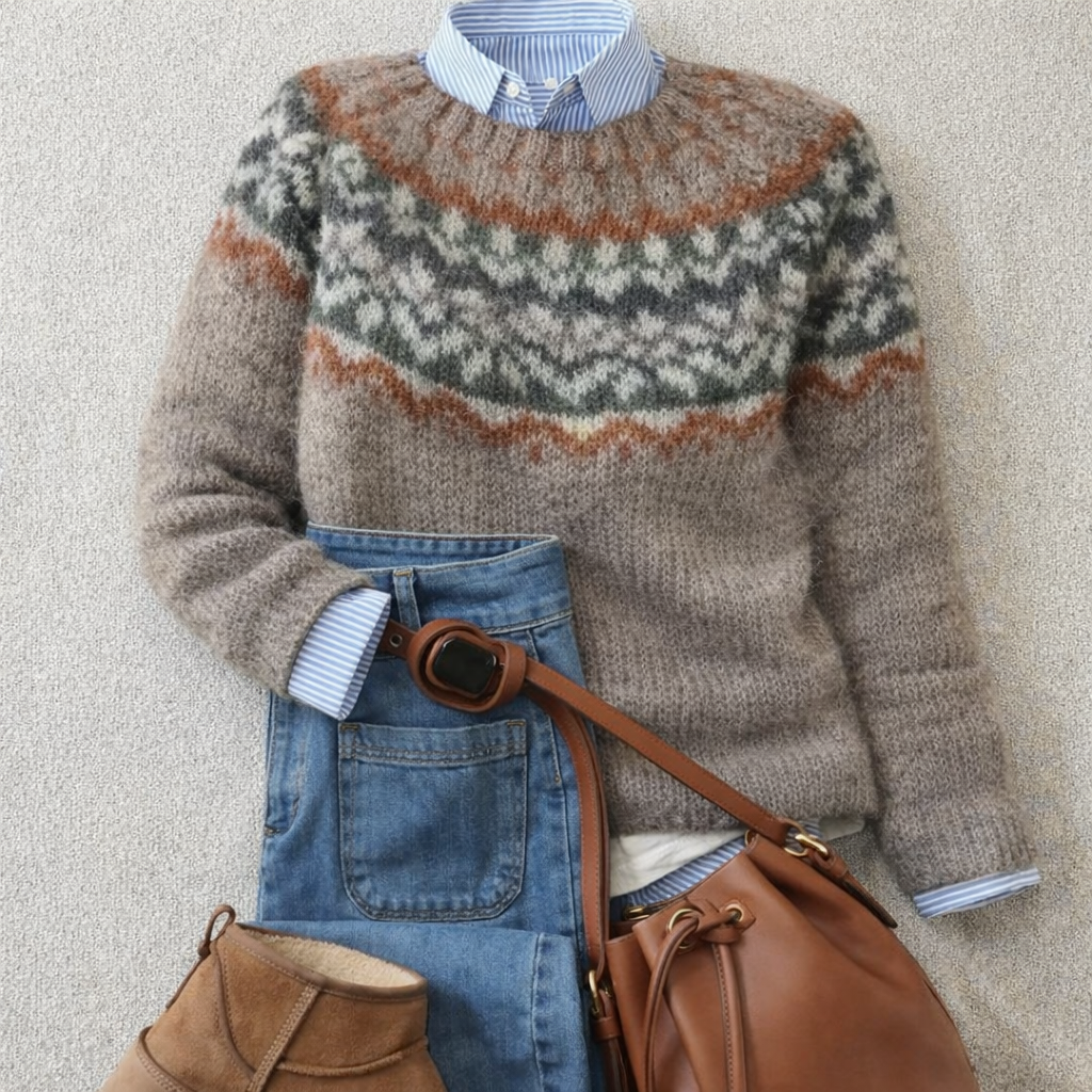 Ashley | Norwegerpullover in Grau