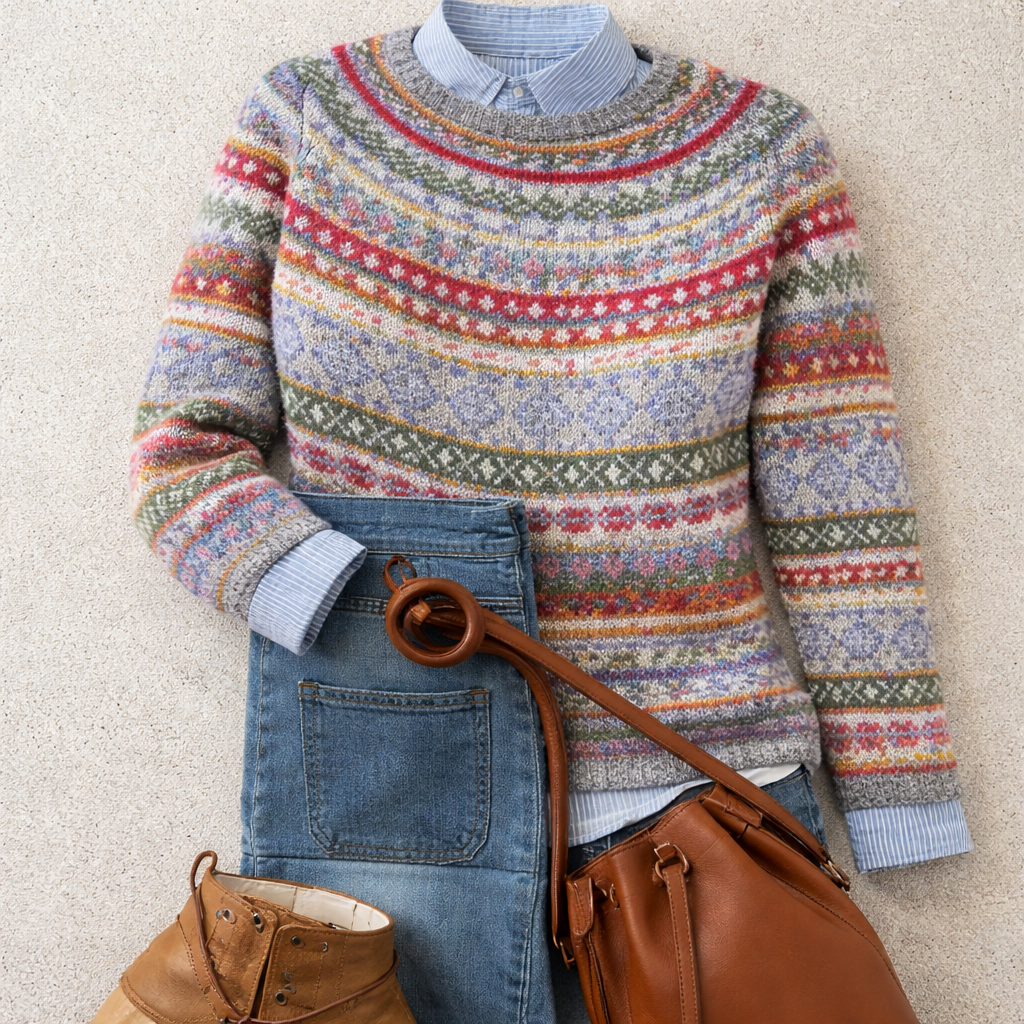 Hannah | Norwegerpullover mit Streifenmuster