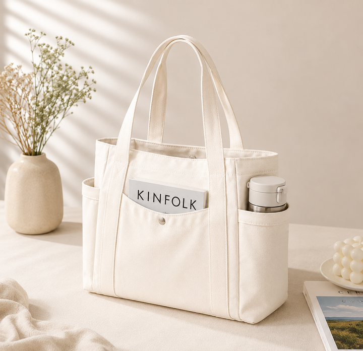 Johanne, Canvas-Shopper für jeden Tag in Weiß, von Hanna Hamburg