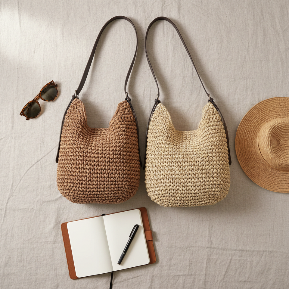 Christiane, weiche geflochtene Schultertasche, von Hanna Hamburg