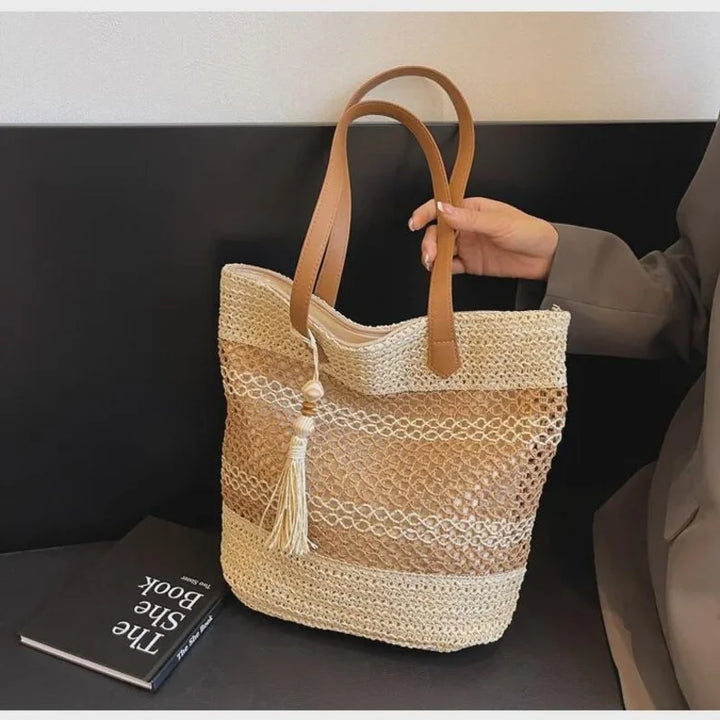 Nortrud, Boho-Shopper aus Stroh, von Hanna Hamburg