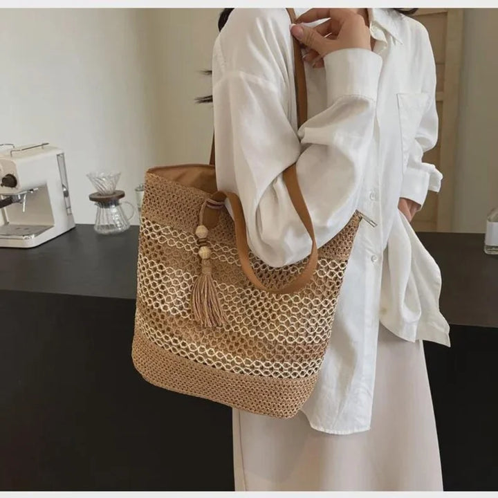 Nortrud, Boho-Shopper aus Stroh, von Hanna Hamburg