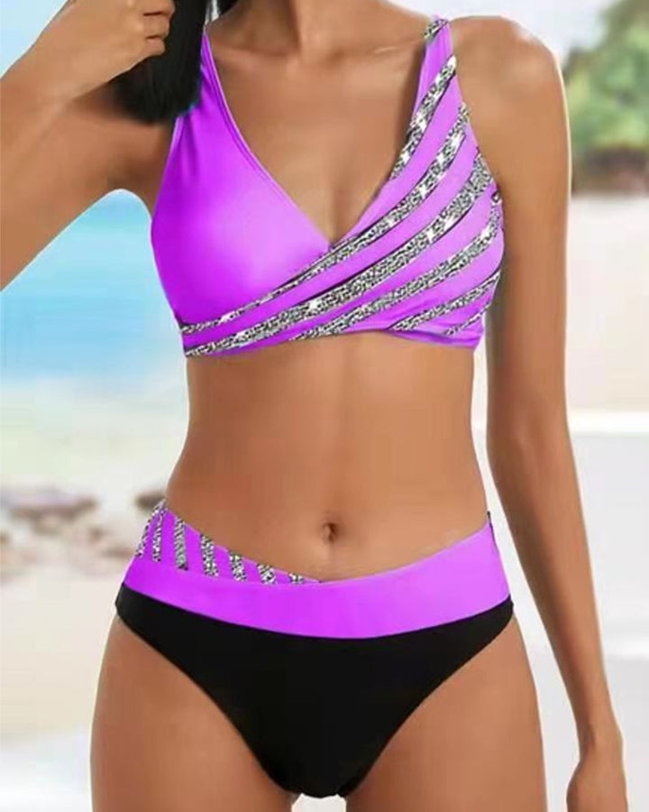 Mona - Bedruckter Bikini in Warmen Tönen von Hanna Hamburg