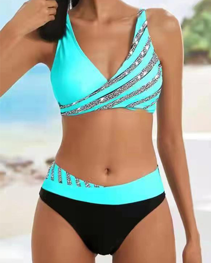 Mona - Bedruckter Bikini in Warmen Tönen von Hanna Hamburg