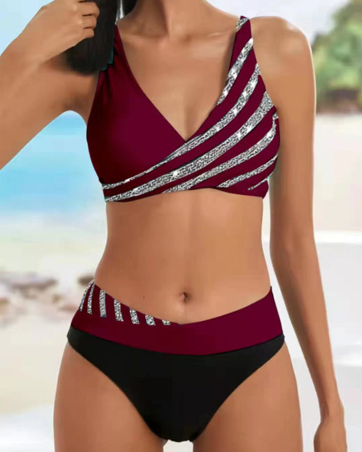 Mona - Bedruckter Bikini in Warmen Tönen von Hanna Hamburg