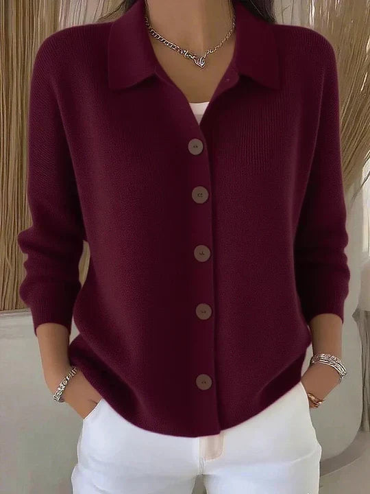 Melanie | Strickjacke mit Hemdkragen und Knopfleiste von Hanna Hamburg, Strickjacke für Damen