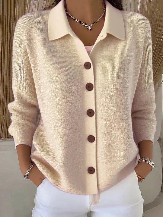 Melanie | Strickjacke mit Hemdkragen und Knopfleiste von Hanna Hamburg, Strickjacke für Damen