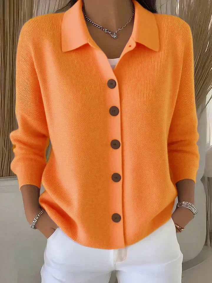 Melanie | Strickjacke mit Hemdkragen und Knopfleiste von Hanna Hamburg, Strickjacke für Damen
