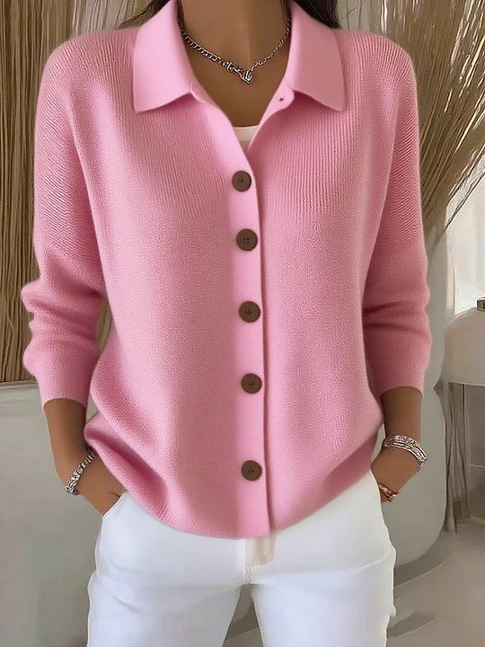 Melanie | Strickjacke mit Hemdkragen und Knopfleiste von Hanna Hamburg, Strickjacke für Damen