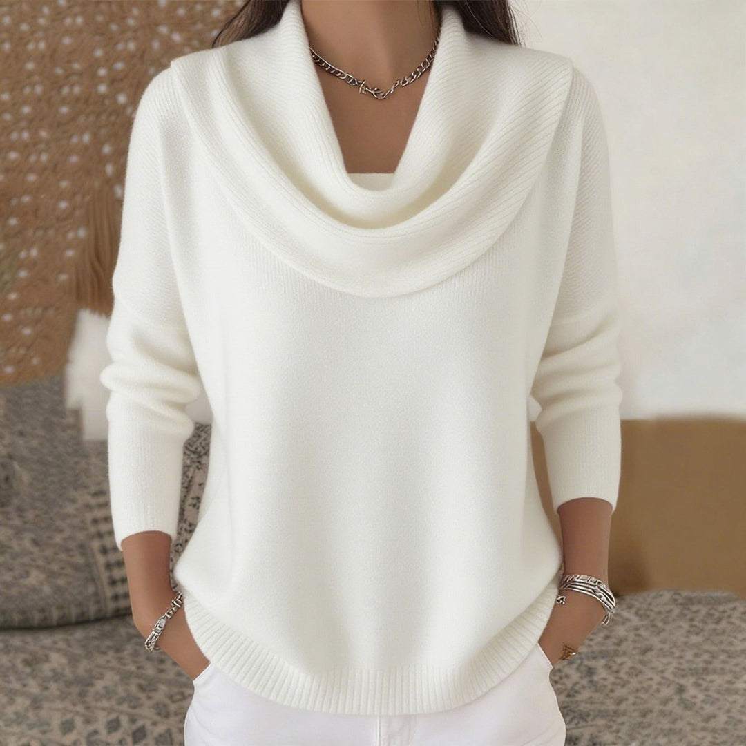 Claire | Pullover mit Wasserfallkragen