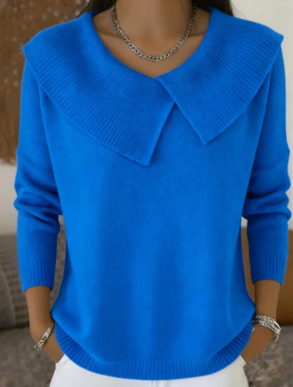 Serelinne | Rippstrick-Pullover mit großem Kragen von Hanna Hamburg, Pullover für Damen