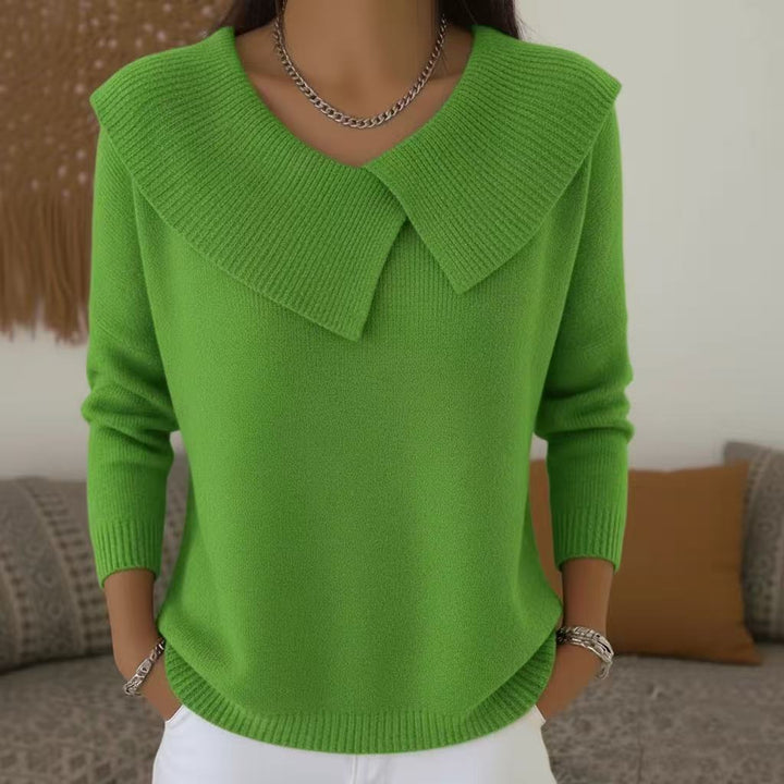 Serelinne | Rippstrick-Pullover mit großem Kragen von Hanna Hamburg, Pullover für Damen
