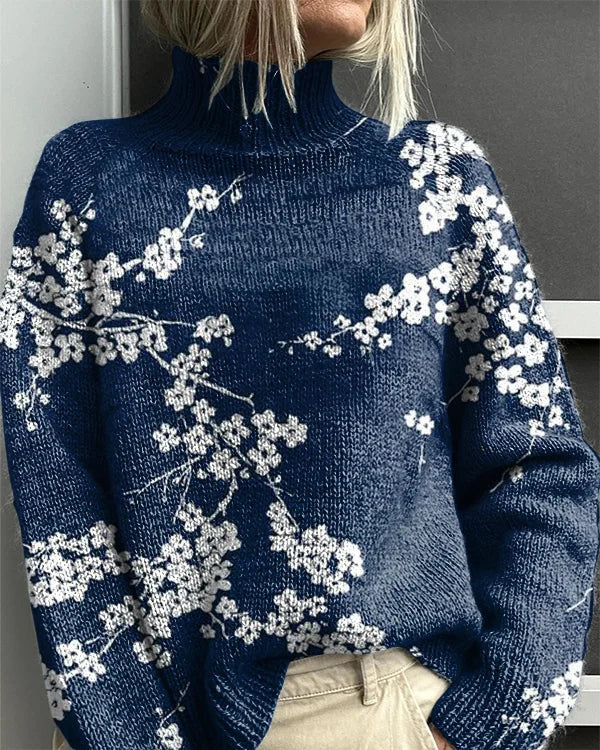 Jessie | Rollkragenpullover mit Blumenmuster von Hanna Hamburg, Pullover für Damen