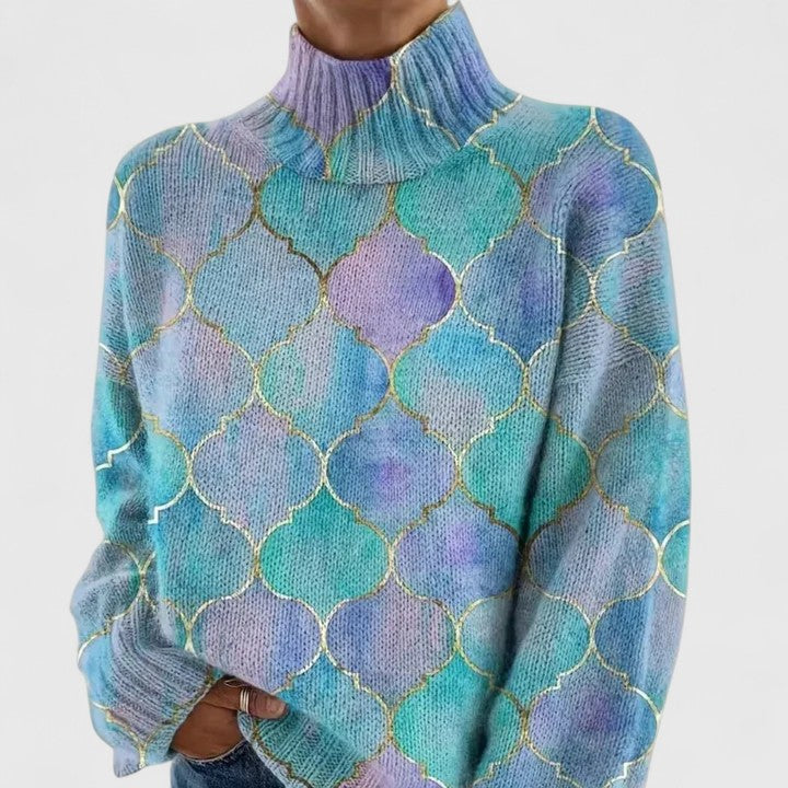 Jolanda | Rollkragenpullover mit Ornamentmuster von Hanna Hamburg, Pullover für Damen