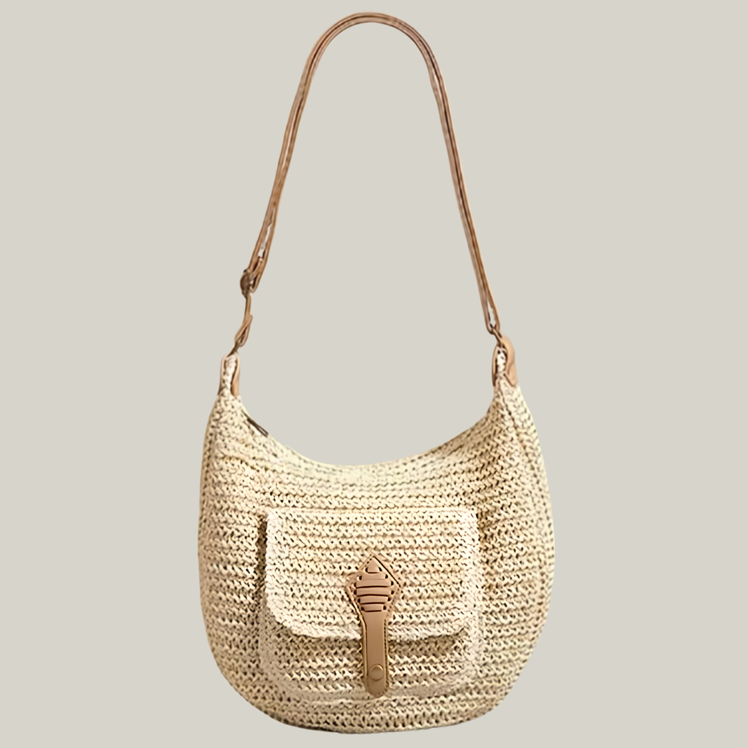 Reinhilde, gewebte Schultertasche in Beige, von Hanna Hamburg