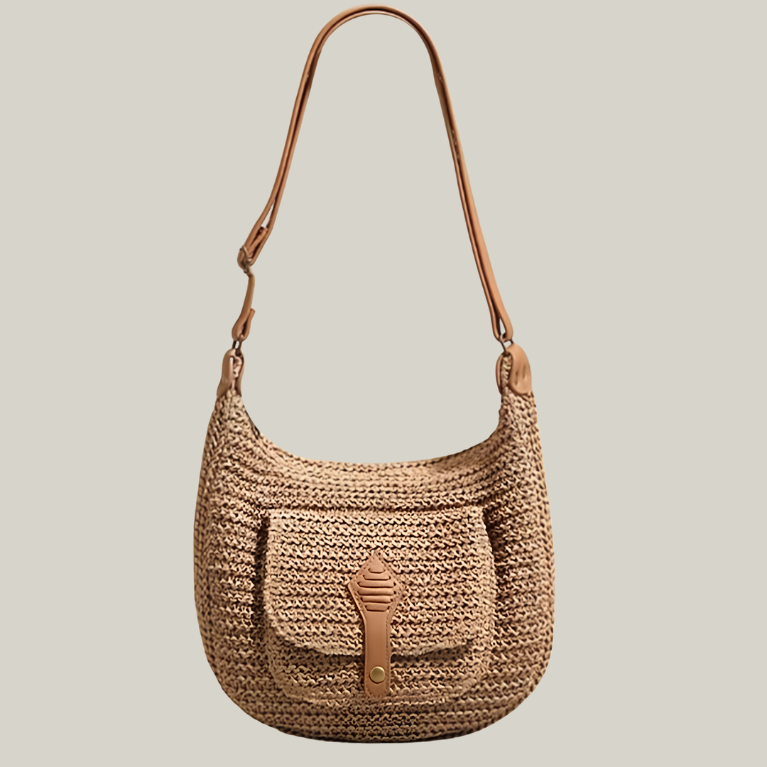 Reinhilde, gewebte Schultertasche in Khaki, von Hanna Hamburg