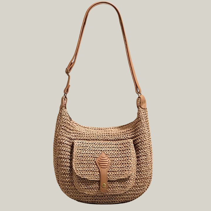 Reinhilde, gewebte Schultertasche in Khaki, von Hanna Hamburg
