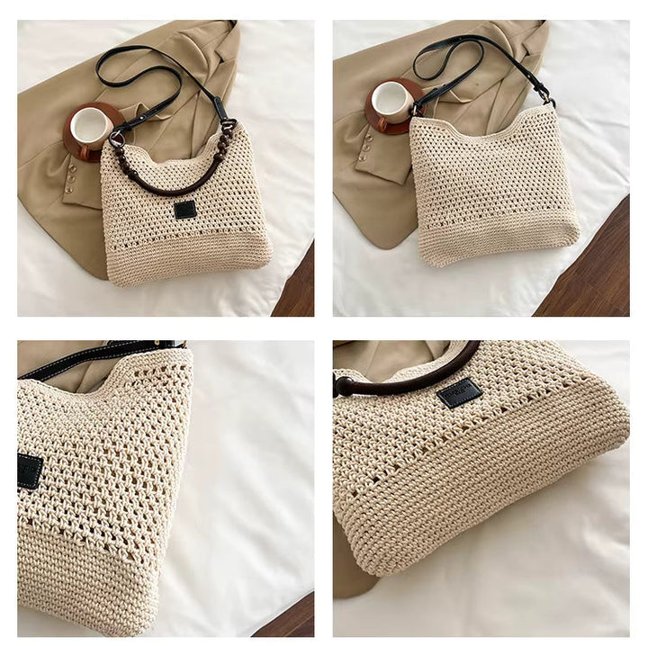 Elsbeth, Hobo-Tasche mit Holzperlen-Henkel, von Hanna Hamburg