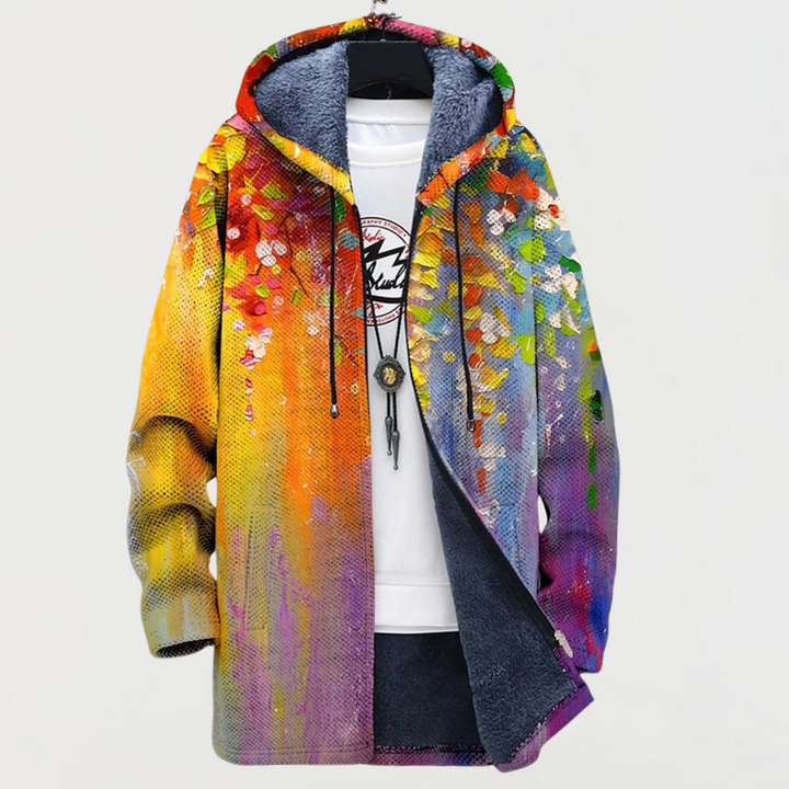 Gesine | Kapuzenjacke mit Farbverlauf und Farbspritzern