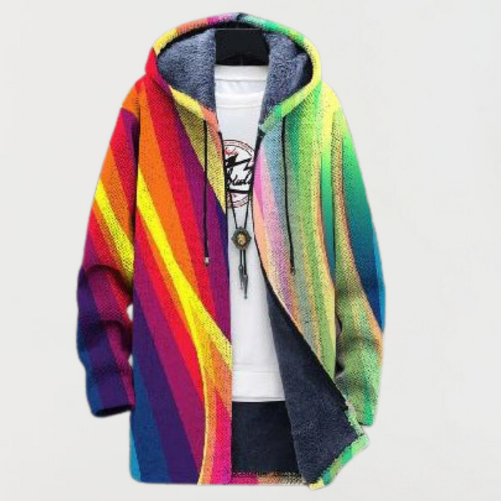 Antonia | Kapuzenjacke mit Regenbogenstreifen