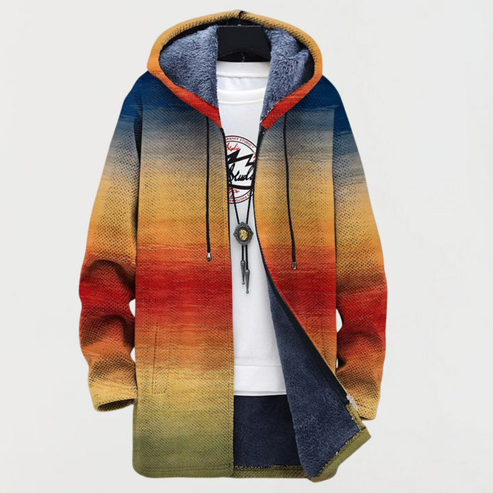 Elfrun | Kapuzen-Strickjacke mit Sonnenuntergang-Verlauf