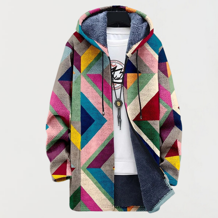 Beatrix | Kapuzenjacke mit Geometriemuster